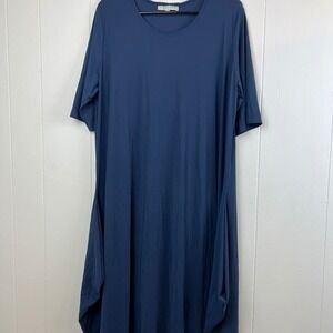 Bryn Walker Dress Womens Size L Blue Midi Italian Fabric Made in USA